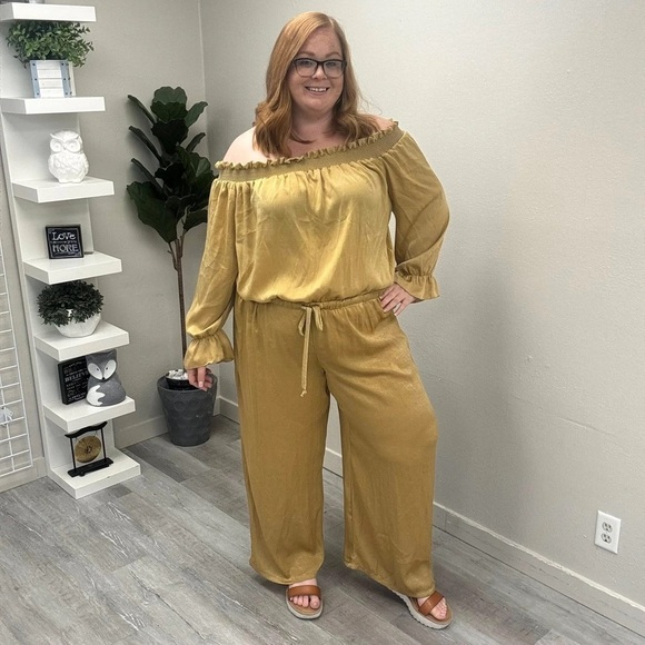 Ashley Stewart Pants - Ashley Stewart Off The Shoulder Jumpsuit - NEW! - Size 26/28